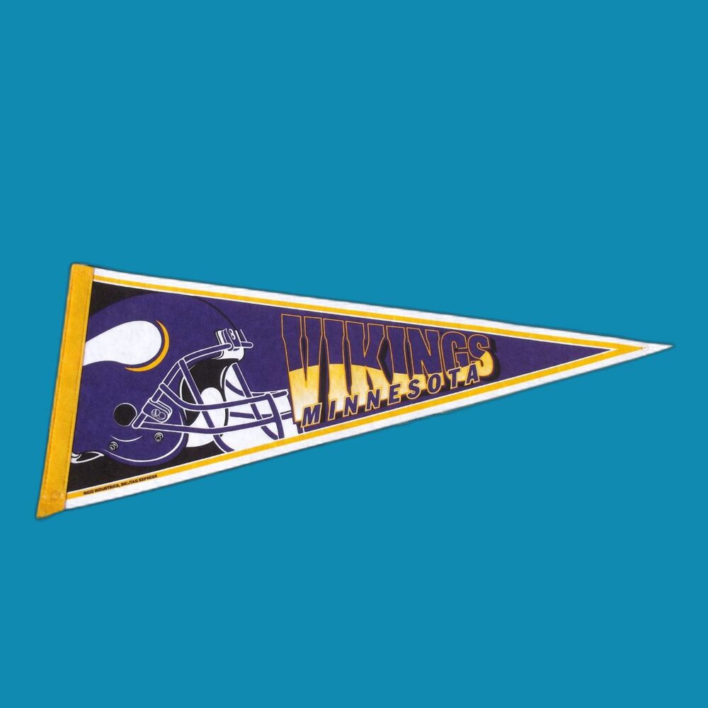 Vintage Minnesota Vikings Licensed 30" x 12" Pennant Rico Tag Express
